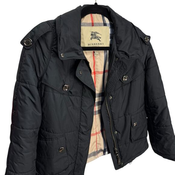 Burberry London Down Black Puffer Jacket Size 4 - Picture 2 of 6